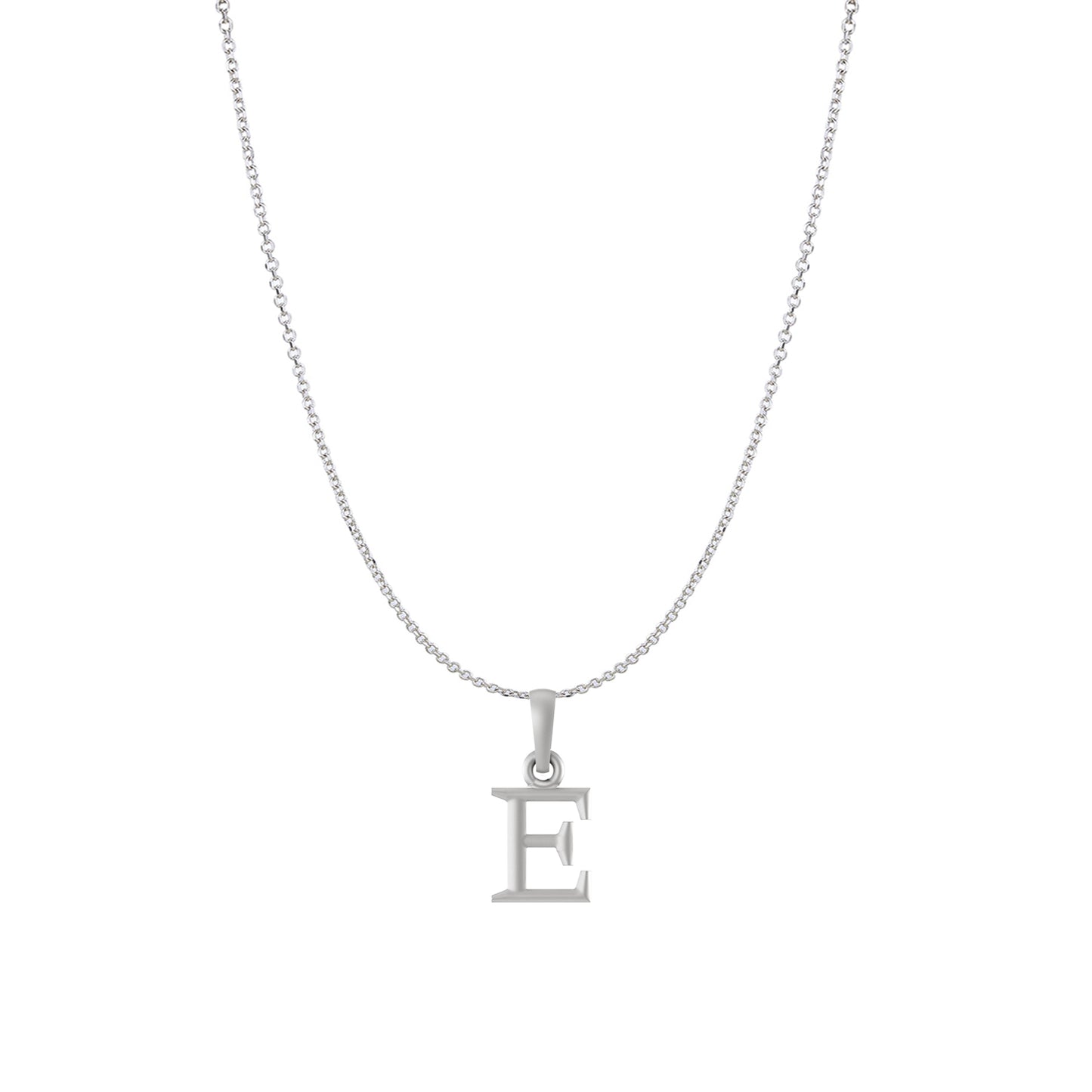 Akshat Sapphire Sterling Silver (92.5% purity) precious Name alphabet chain pendant (Pendnat with Anchor/Cable chain) pure silver designer alphabet chain locket