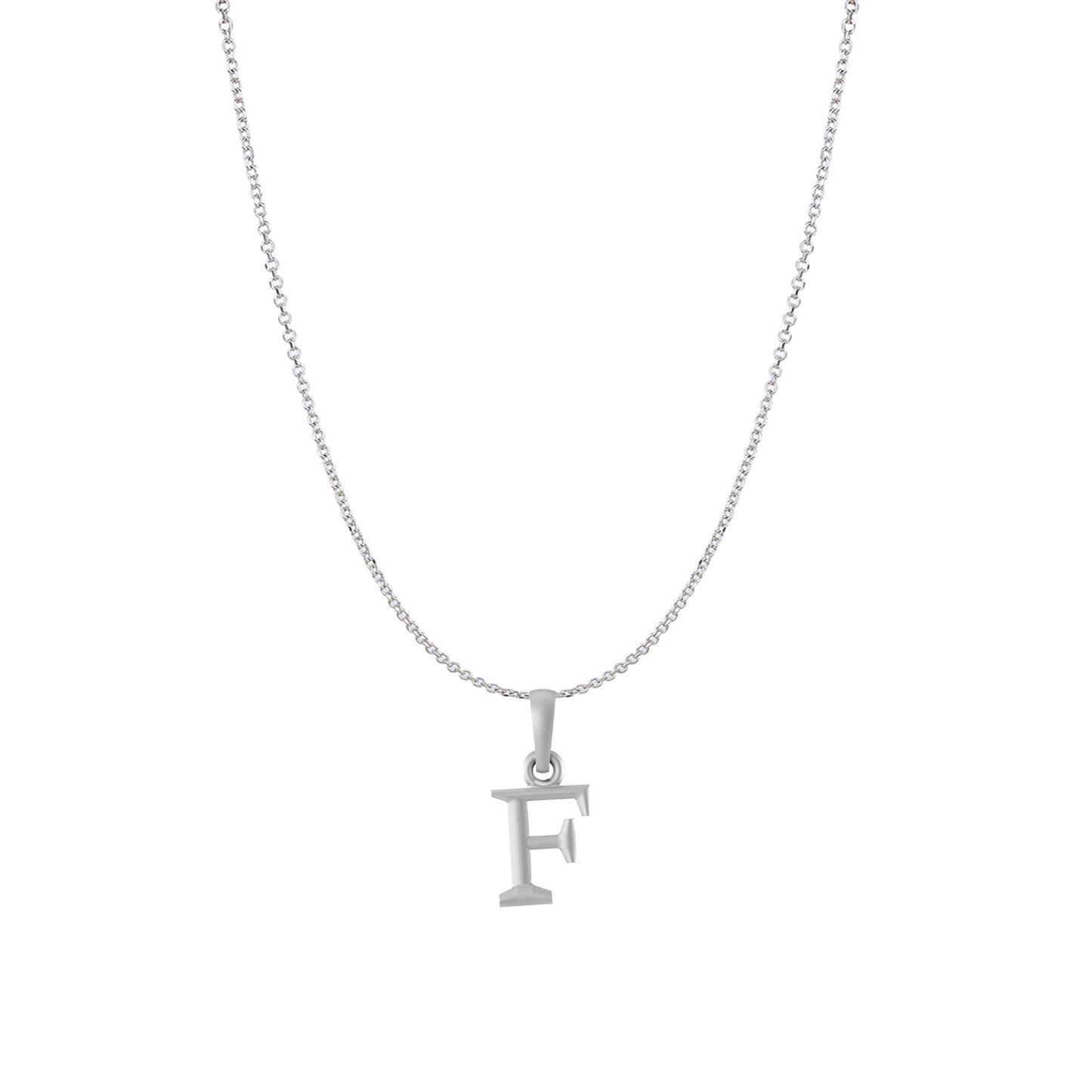 Akshat Sapphire Sterling Silver (92.5% purity) precious Name alphabet chain pendant (Pendnat with Anchor/Cable chain) pure silver designer alphabet chain locket