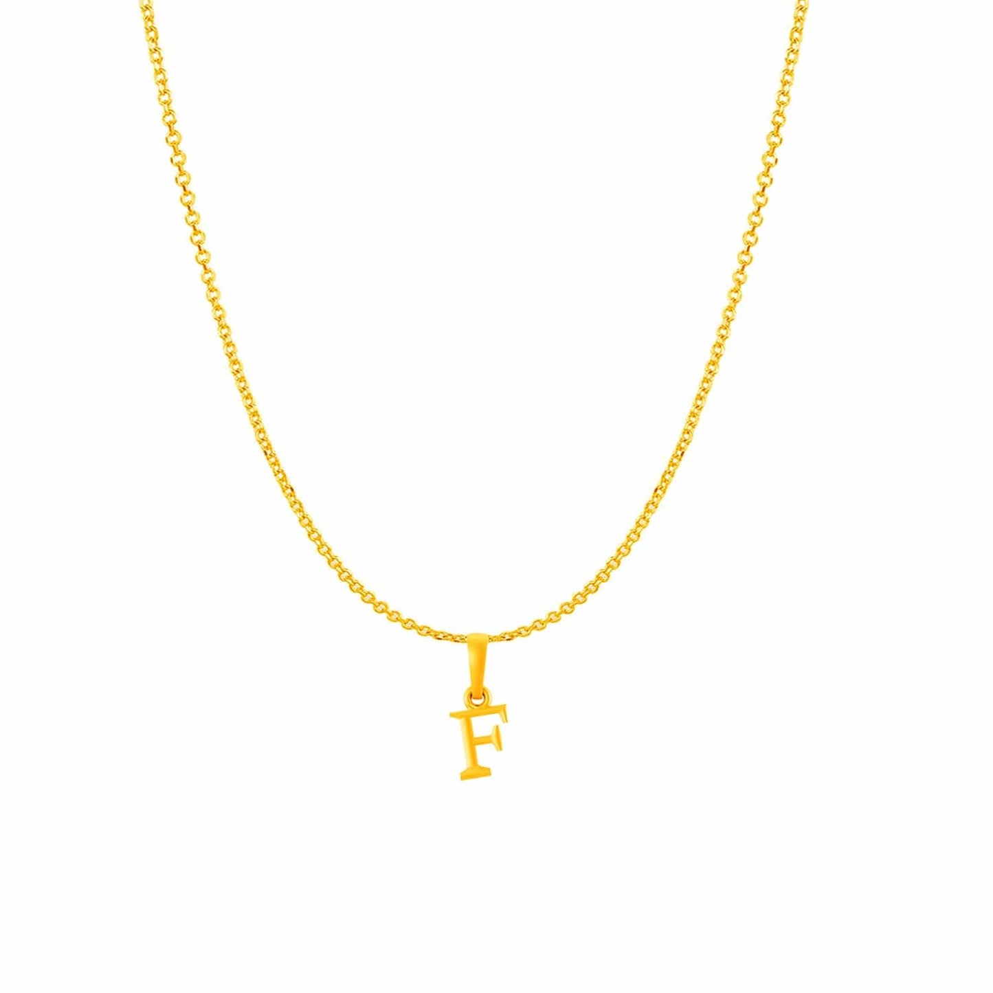 22KT Gold Plated Pure Silver (92.5% purity) precious Name alphabet chain pendant (Pendnat with Anchor chain- 18 Inches) designer alphabet chain locket