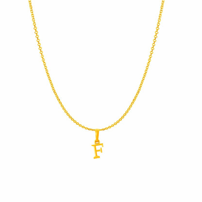 22KT Gold Plated Pure Silver (92.5% purity) precious Name alphabet chain pendant (Pendnat with Anchor chain- 18 Inches) designer alphabet chain locket