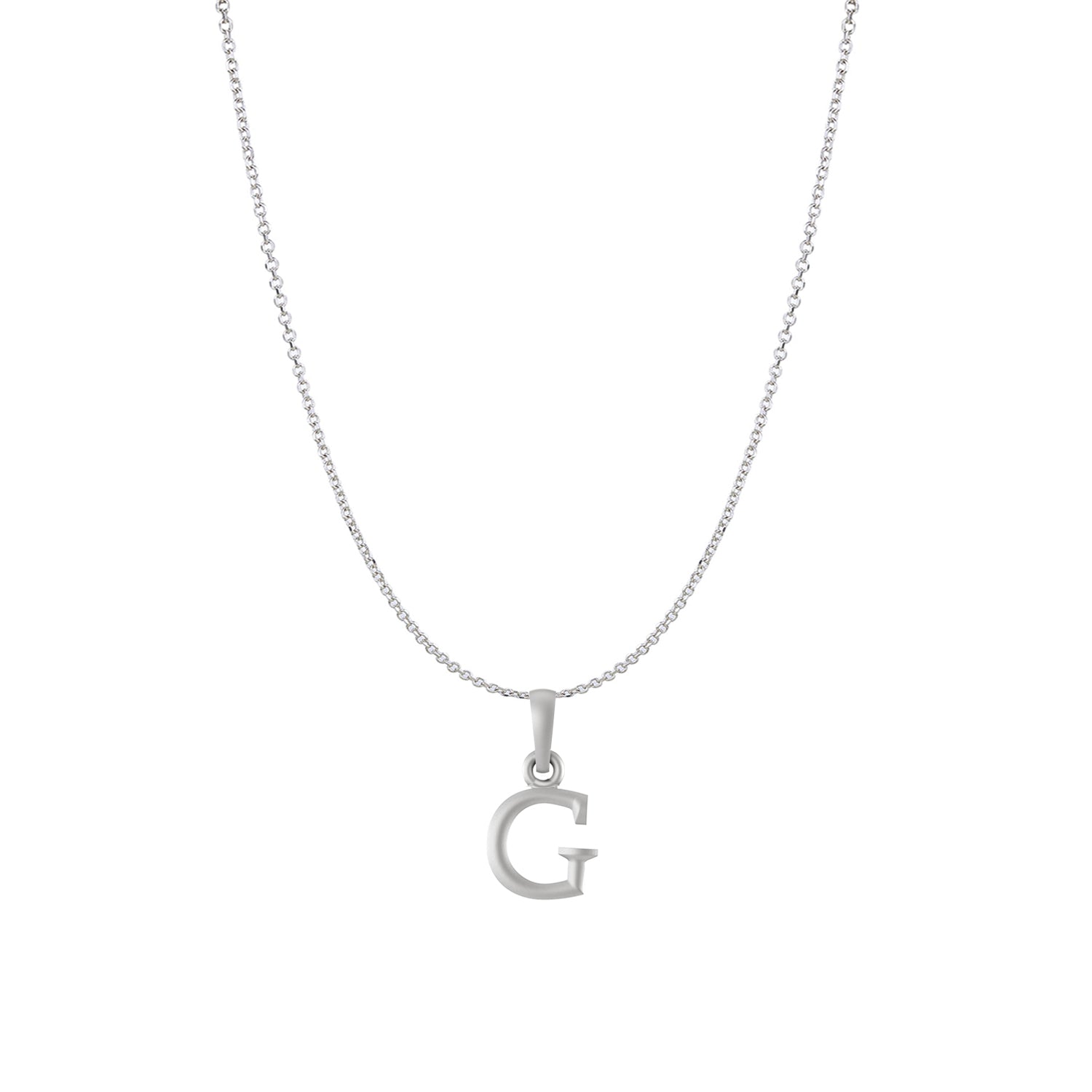 Akshat Sapphire Sterling Silver (92.5% purity) precious Name alphabet chain pendant (Pendnat with Anchor/Cable chain) pure silver designer alphabet chain locket