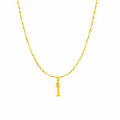 22KT Gold Plated Pure Silver (92.5% purity) precious Name alphabet chain pendant (Pendnat with Anchor chain- 18 Inches) designer alphabet chain locket