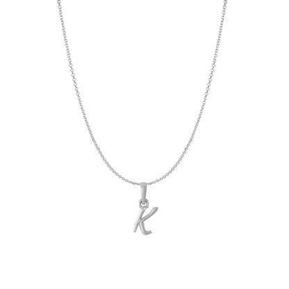 Akshat Sapphire Sterling Silver (92.5% purity) precious Name alphabet chain pendant (Pendnat with Anchor/Cable chain) pure silver designer alphabet chain locket