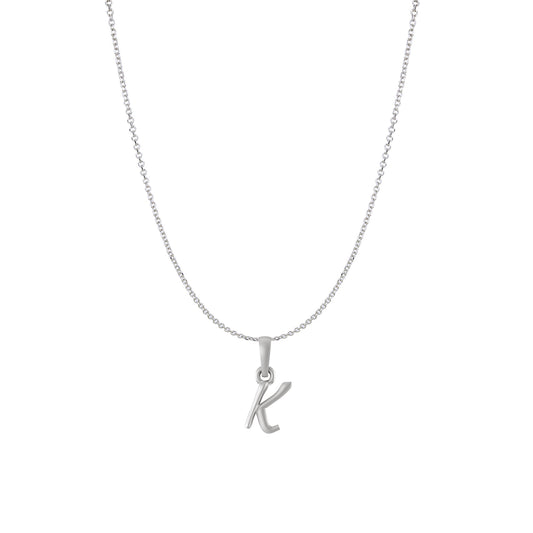 Akshat Sapphire Sterling Silver (92.5% purity) precious Name alphabet chain pendant (Pendnat with Anchor/Cable chain) pure silver designer alphabet chain locket