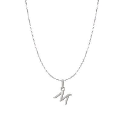 Akshat Sapphire Sterling Silver (92.5% purity) precious Name alphabet chain pendant (Pendnat with Anchor/Cable chain) pure silver designer alphabet chain locket
