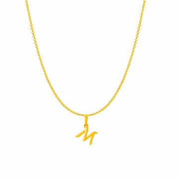 22KT Gold Plated Silver (92.5% purity) precious Name alphabet chain pendant (Pendnat with Anchor chain- 18 Inches) pure silver designer alphabet chain locket