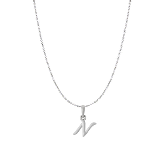 Akshat Sapphire Sterling Silver (92.5% purity) precious Name alphabet chain pendant (Pendnat with Anchor/Cable chain) pure silver designer alphabet chain locket