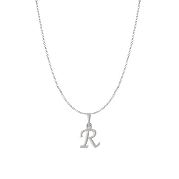Akshat Sapphire Sterling Silver (92.5% purity) precious Name alphabet chain pendant (Pendnat with Anchor/Cable chain) pure silver designer alphabet chain locket