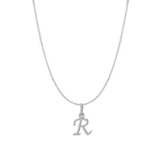Akshat Sapphire Sterling Silver (92.5% purity) precious Name alphabet chain pendant (Pendnat with Anchor/Cable chain) pure silver designer alphabet chain locket