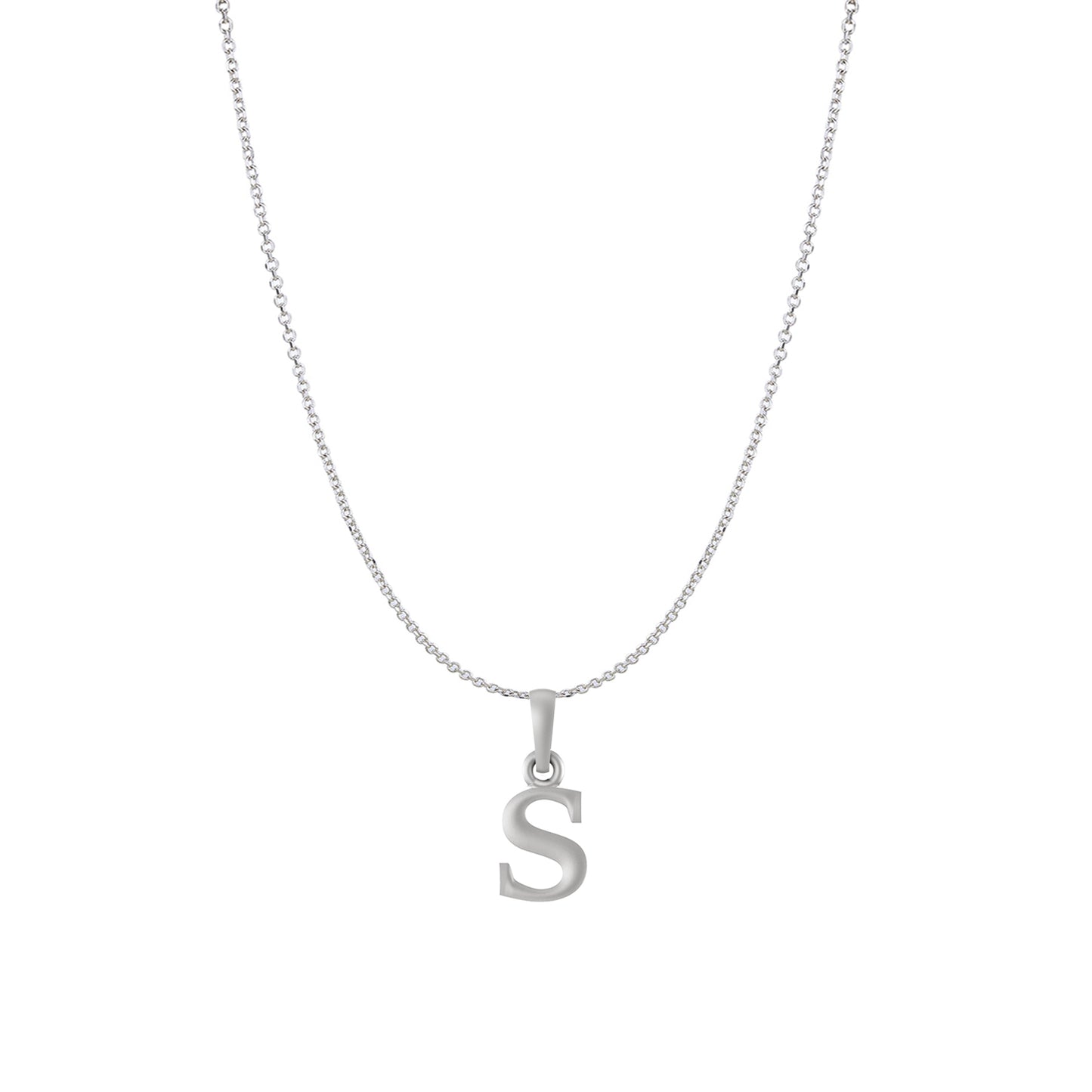Sterling Silver (92.5% purity) precious Name alphabet chain pendant (Pendnat with Anchor/Cable chain) pure silver designer alphabet chain locket