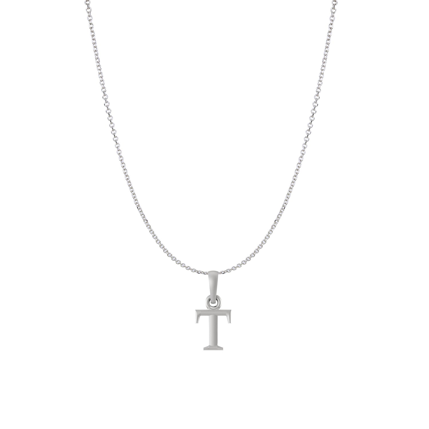 Akshat Sapphire Sterling Silver (92.5% purity) precious Name alphabet chain pendant (Pendnat with Anchor/Cable chain) pure silver designer alphabet chain locket