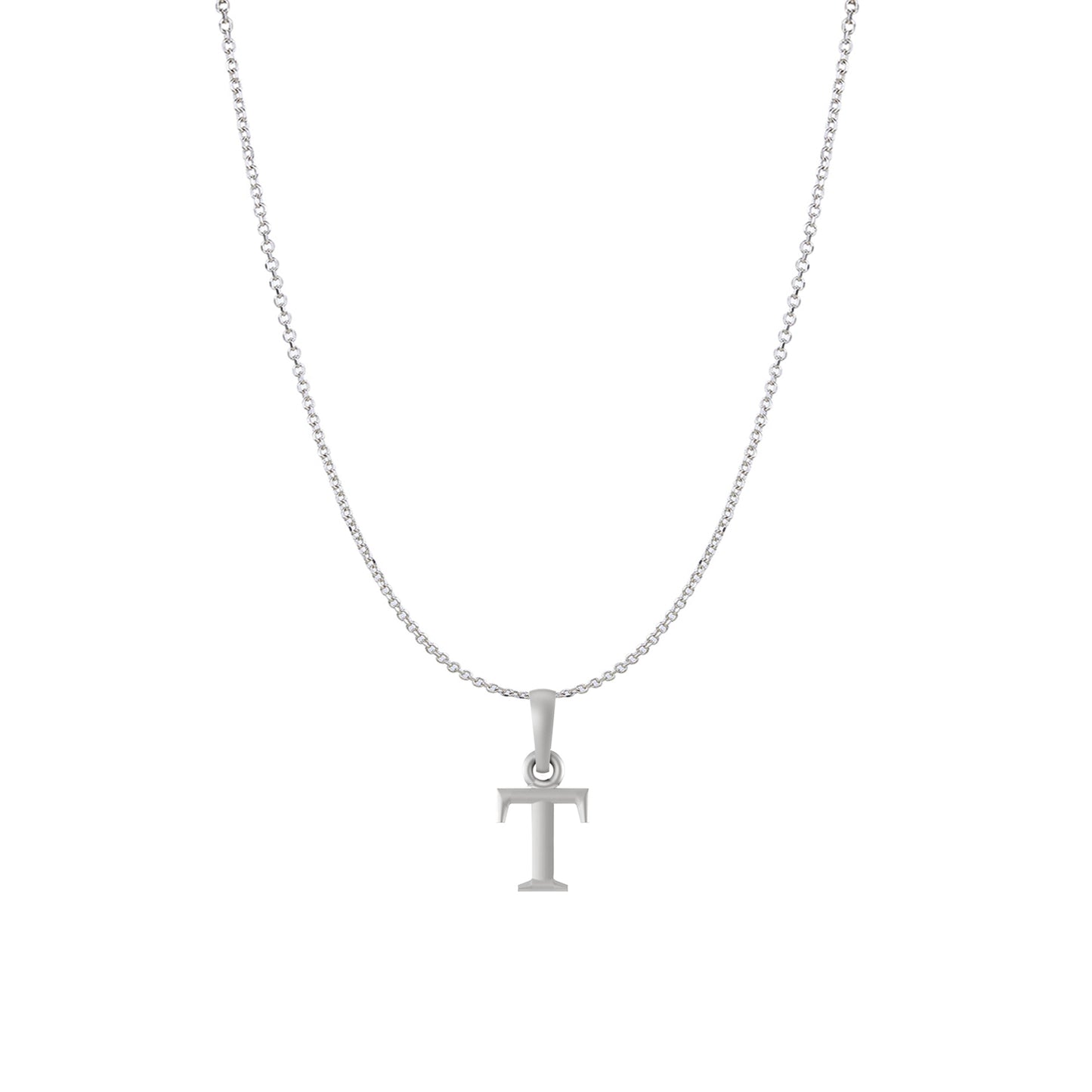 Sterling Silver (92.5% purity) precious Name alphabet chain pendant (Pendnat with Anchor/Cable chain) pure silver designer alphabet chain locket