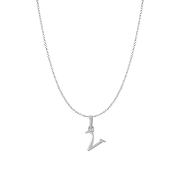 Akshat Sapphire Sterling Silver (92.5% purity) precious Name alphabet chain pendant (Pendnat with Anchor/Cable chain) pure silver designer alphabet chain locket
