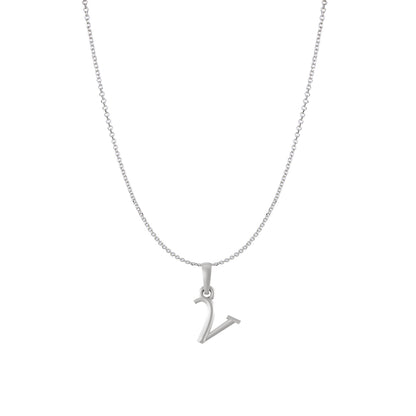 Sterling Silver (92.5% purity) precious Name alphabet chain pendant (Pendnat with Anchor/Cable chain) pure silver designer alphabet chain locket