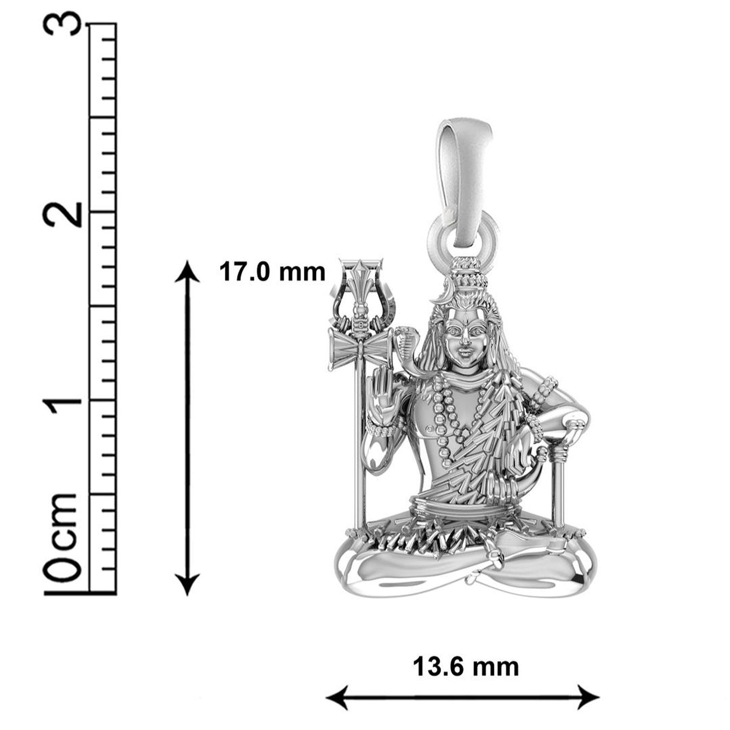Akshat Sapphire Sterling Silver (92.5% purity) God Shiva Chain Pendant (Pendant with Box Chain) for Men & Women Pure Silver Lord Shiv Chain Locket for Good Health & Wealth