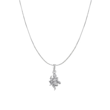 Akshat Sapphire Sterling Silver (92.5% purity) God Ganesha Chain Pendant (Pendant with Box Chain) for Men & Women Pure Silver Lord Ganapathy Chain Locket for Good Health & Wealth