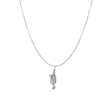 Akshat Sapphire Sterling Silver (92.5% purity) God Krishna Chain Pendant (Pendant with Box Chain) for Men & Women Pure Silver Lord Krishna Chain Locket for Good Health & Wealth
