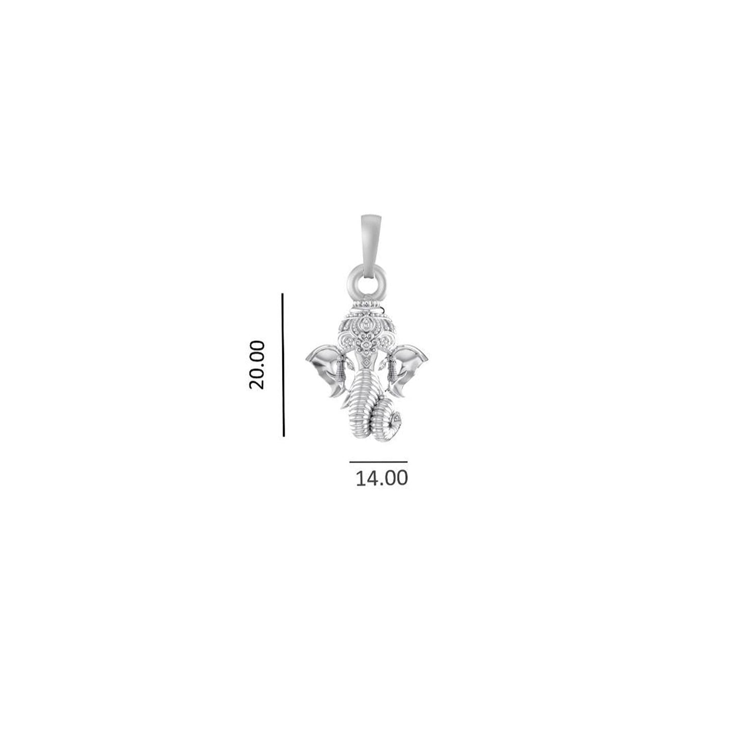 Akshat Sapphire Sterling Silver (92.5% purity) God Ganesha Chain Pendant (Pendant with Box Chain) for Men & Women Pure Silver Lord Ganapathy Chain Locket for Good Health & Wealth