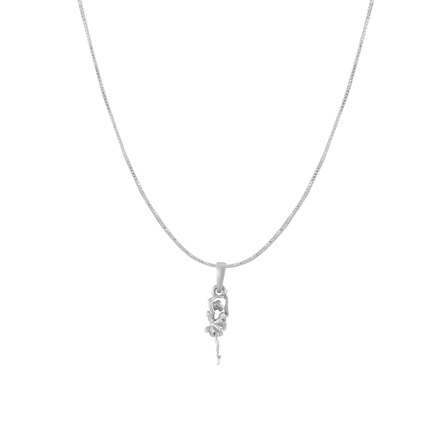 Akshat Sapphire Sterling Silver (92.5% purity) Stylish and Fashionable Happy Dancing girl Chain Pendant (Pendant with Box Chain) for Men & Women Pure Silver gorgeous dancing girl Chain Locket for Happiness and joy