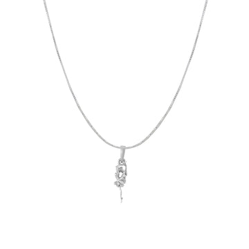 Akshat Sapphire Sterling Silver (92.5% purity) Stylish and Fashionable Happy Dancing girl Chain Pendant (Pendant with Box Chain) for Men & Women Pure Silver gorgeous dancing girl Chain Locket for Happiness and joy