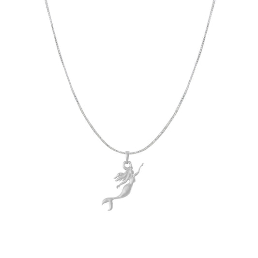 Sterling Silver (92.5% Purity) Pure Silver ambitious and Stylish divine Mermaid Chain Pendant (Locket with Box Chain) for Men & Women
