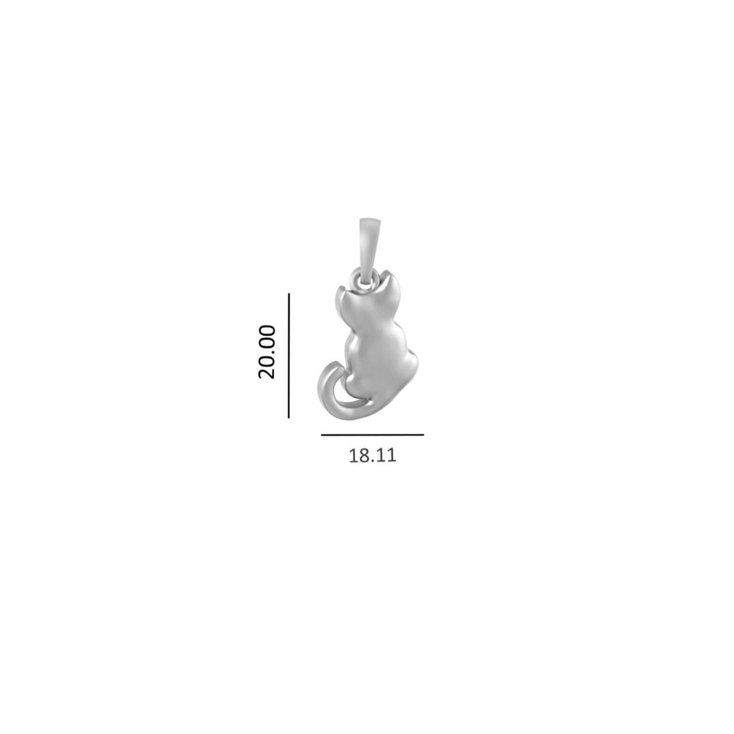 Sterling Silver (92.5% Purity) Pure Silver Stylish and Fashionable Cute Cat Chain Pendant (Locket with Box Chain) for Men & Women