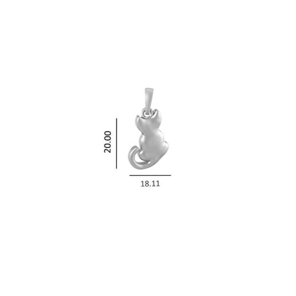 Sterling Silver (92.5% Purity) Pure Silver Stylish and Fashionable Cute Cat Chain Pendant (Locket with Box Chain) for Men & Women