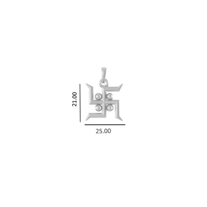 Akshat Sapphire Sterling Silver (92.5% purity) Spiritual Swastik Symbol Chain Pendant (Pendant with Box Chain) for Men & Women Pure Silver Divine & prosperous  Swastik Chain Locket for Good Health & Wealth