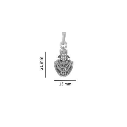 Akshat Sapphire Sterling Silver (92.5% purity) God Baba Khatu Shyam Chain Pendant (Pendant with Box Chain) for Men & Women Pure Silver Lord Baba Khatu Shyam Chain Locket for Good Health & Wealth