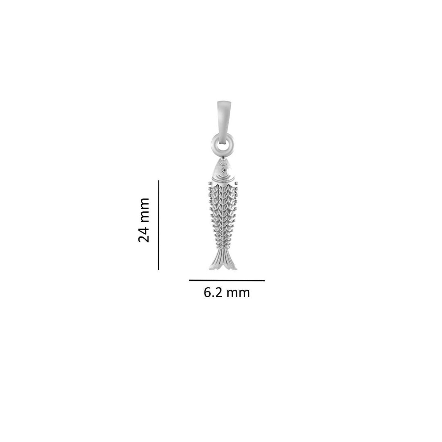 Sterling Silver (92.5% Purity) Pure Silver Stylish and Fashionable Fish Chain Pendant (Locket with Box Chain) for Men & Women
