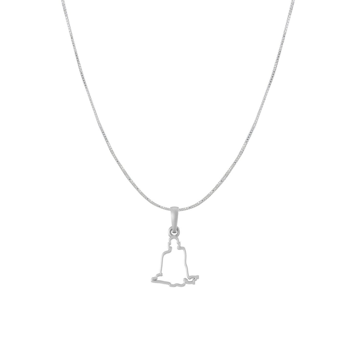 Akshat Sapphire Sterling Silver (92.5% purity) Spiritual Swami Samarth Chain Pendant (Pendant with Box Chain) for Men and women Pure Silver religious Swami of Akkalkot Swami Smarth Chain Locket for Good Luck, Health & Wealth