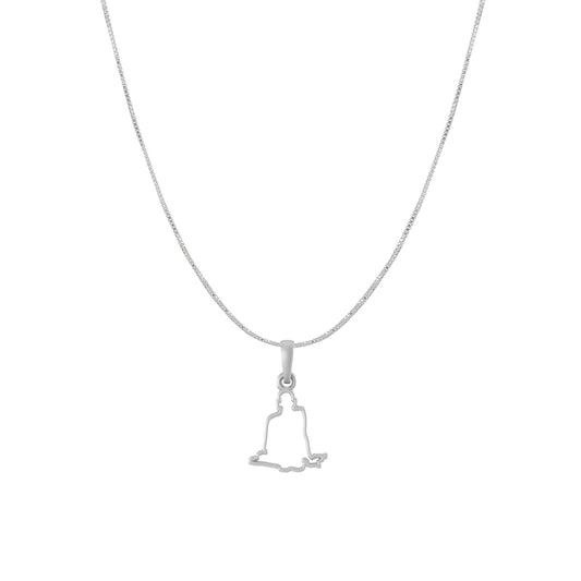 Akshat Sapphire Sterling Silver (92.5% purity) Spiritual Swami Samarth Chain Pendant (Pendant with Box Chain) for Men and women Pure Silver religious Swami of Akkalkot Swami Smarth Chain Locket for Good Luck, Health & Wealth
