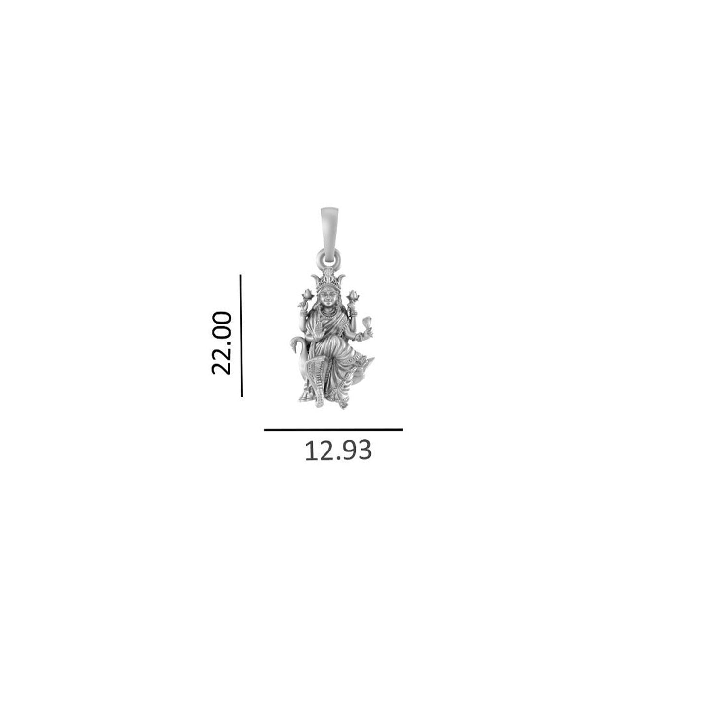 Akshat Sapphire Sterling Silver (92.5% purity) Goddess Mansa Devi Ji chain Pendant (Pendant with Box Chain) for Men & Women Pure Silver Maa Mansa Devi Shaktipeeth chain Locket for Good Health & Wealth