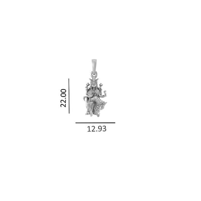 Akshat Sapphire Sterling Silver (92.5% purity) Goddess Mansa Devi Ji chain Pendant (Pendant with Box Chain) for Men & Women Pure Silver Maa Mansa Devi Shaktipeeth chain Locket for Good Health & Wealth