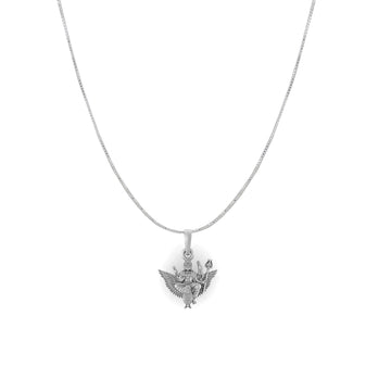 God Shani Dev Pure Silver 92.5% purity Chain pendant by Akshat Sapphire Shani Dev Pendant (Pendant with Box Chain-18 inches)