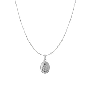God Kartikeya Pure Silver 92.5% purity Chain pendant by Akshat Sapphire Murugan Pendant (Pendant with Box Chain-18 inches)