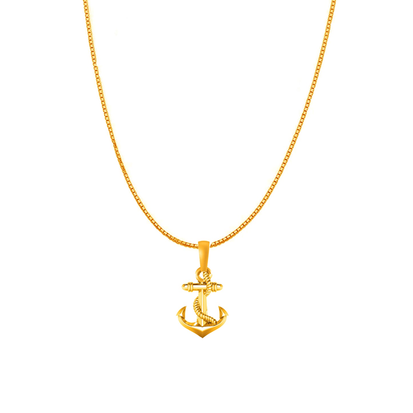 22KT Gold Plated Sterling Silver (92.5% Purity) Pure Silver Ship Box Chain Pendant (Locket with Box Chain) for Women
