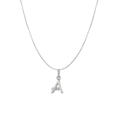 Akshat Sapphire Sterling Silver (92.5% purity) precious Name alphabet chain pendant (Pendnat with Box chain) pure silver designer alphabet chain locket