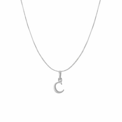 Akshat Sapphire Sterling Silver (92.5% purity) precious Name alphabet chain pendant (Pendnat with Box chain) pure silver designer alphabet chain locket