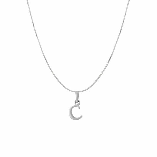 Akshat Sapphire Sterling Silver (92.5% purity) precious Name alphabet chain pendant (Pendnat with Box chain) pure silver designer alphabet chain locket