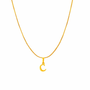 22KT Gold Plated Silver (92.5% purity) precious Name alphabet chain pendant (Pendnat with Box chain- 18 Inches) pure silver designer alphabet chain locket