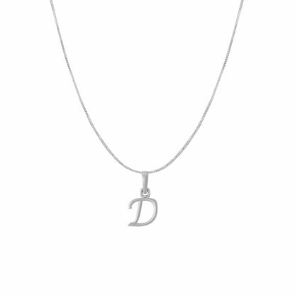 Akshat Sapphire Sterling Silver (92.5% purity) precious Name alphabet chain pendant (Pendnat with Box chain) pure silver designer alphabet chain locket