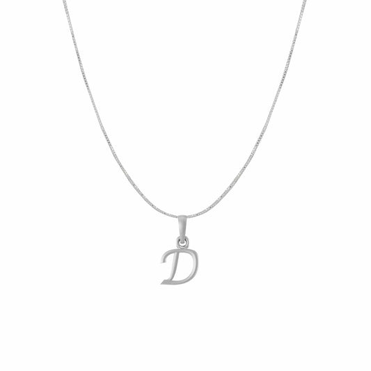 Akshat Sapphire Sterling Silver (92.5% purity) precious Name alphabet chain pendant (Pendnat with Box chain) pure silver designer alphabet chain locket
