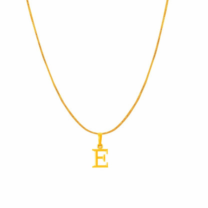22KT Gold Plated Pure Silver (92.5% purity) precious Name alphabet chain pendant (Pendnat with Box chain- 18 Inches) designer alphabet chain locket