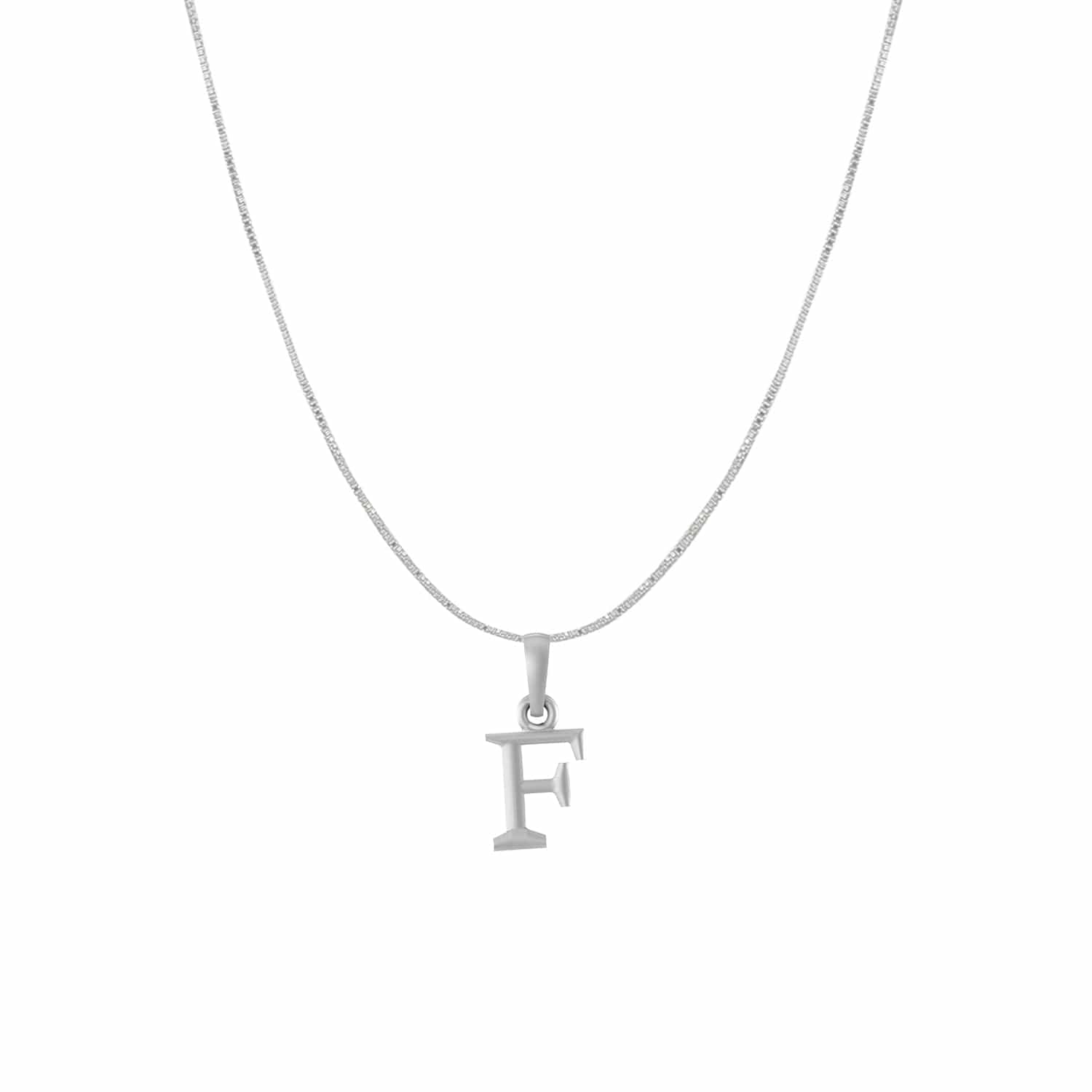 Akshat Sapphire Sterling Silver (92.5% purity) precious Name alphabet chain pendant (Pendnat with Box chain) pure silver designer alphabet chain locket