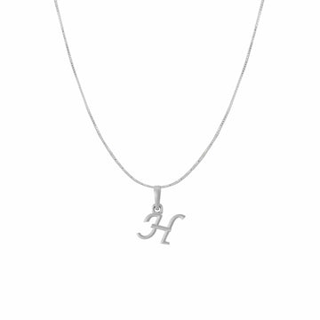 Akshat Sapphire Sterling Silver (92.5% purity) precious Name alphabet chain pendant (Pendnat with Box chain) pure silver designer alphabet chain locket