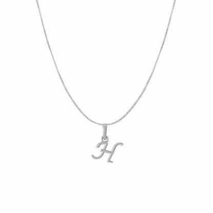 Sterling Silver (92.5% purity) precious Name alphabet chain pendant (Pendnat with Box chain) pure silver designer alphabet chain locket