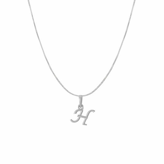 Akshat Sapphire Sterling Silver (92.5% purity) precious Name alphabet chain pendant (Pendnat with Box chain) pure silver designer alphabet chain locket