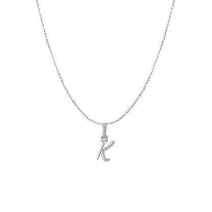 Akshat Sapphire Sterling Silver (92.5% purity) precious Name alphabet chain pendant (Pendnat with Box chain) pure silver designer alphabet chain locket