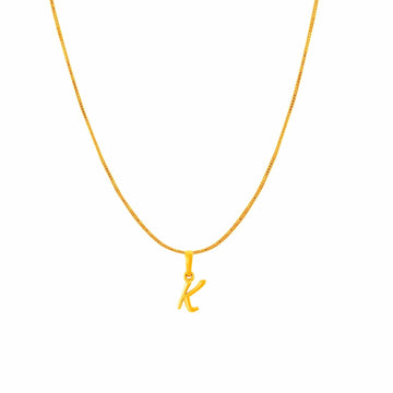 22KT Gold Plated Silver (92.5% purity) precious Name alphabet chain pendant (Pendnat with Box chain- 18 Inches) pure silver designer alphabet chain locket